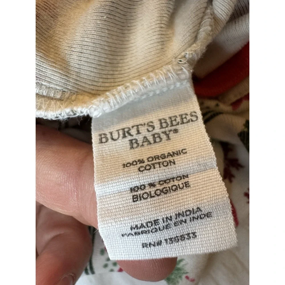 3/6 Month Burt's Bees‎ Christmas Sleeper 100% Organic Cotton